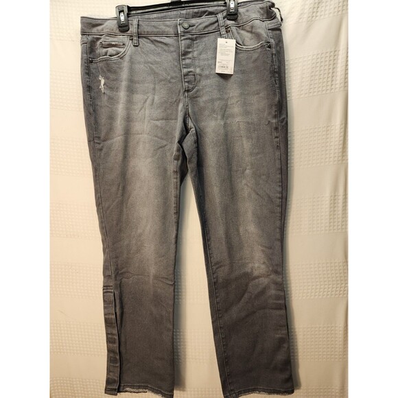 Sonoma Denim - Sonoma womens adaptive straight jeans 18 stretch gray distressed hook & loop fly